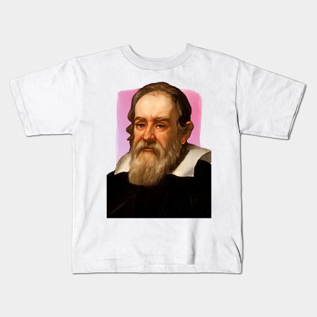 Italian Astronomer Galileo Galilei illustration Kids T-Shirt by Litstoy 